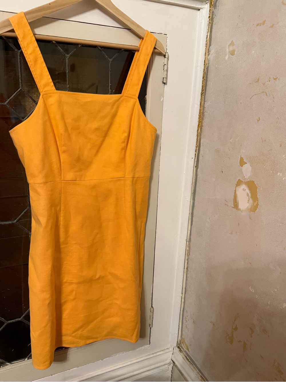 J. Crew Classic Square-Neck Sleeveless Dress in Vibrant Orange